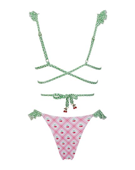Cerise rose bikini set