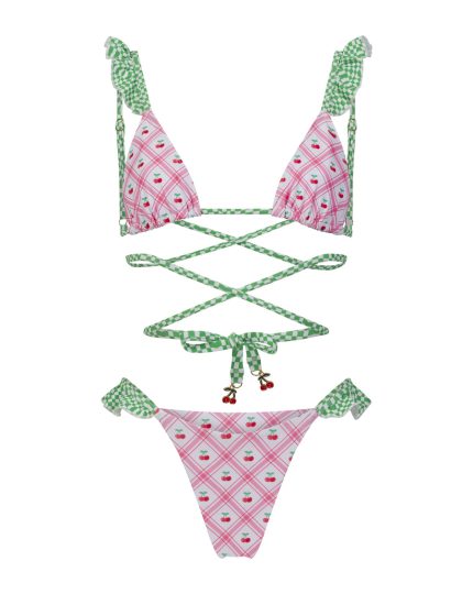 Cerise rose bikini set